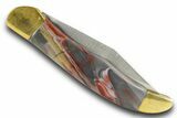 Pocket Knife with Colorful Jasper & Banded Agate Inlays #370832-1